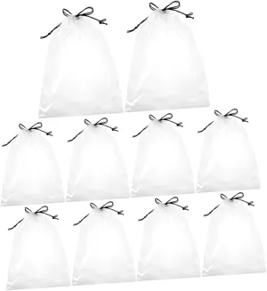 BESPORTBLE 10pcs Shoe Bags for Travel Transparent Storage Organizer with Drawstring for Gym Packing and Wardrobe Use for Men Golf Shoes and More