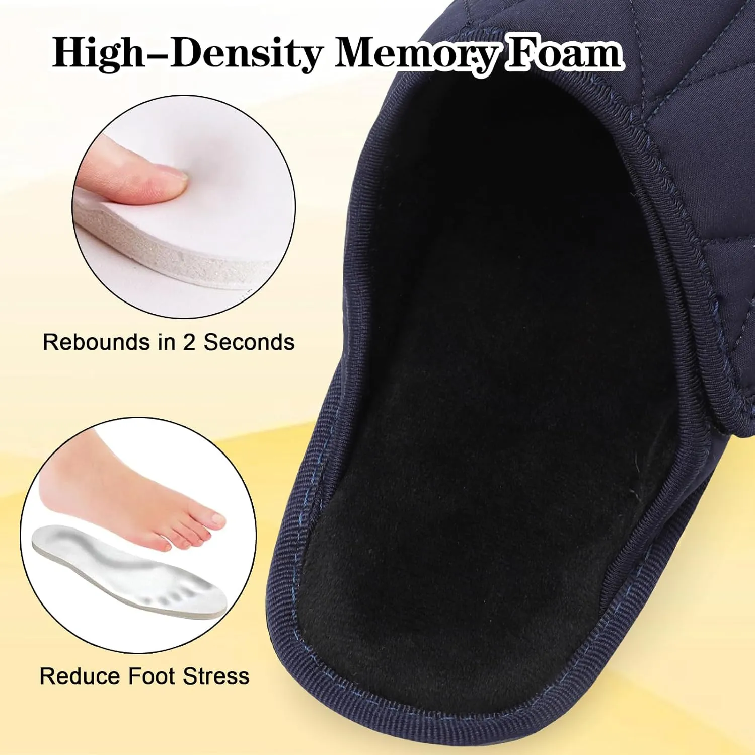 Besroad Mens Slippers Wide Memory Foam House Slippers Adjustable Diabetic Shoes Arthritis Edema Swollen House Shoes