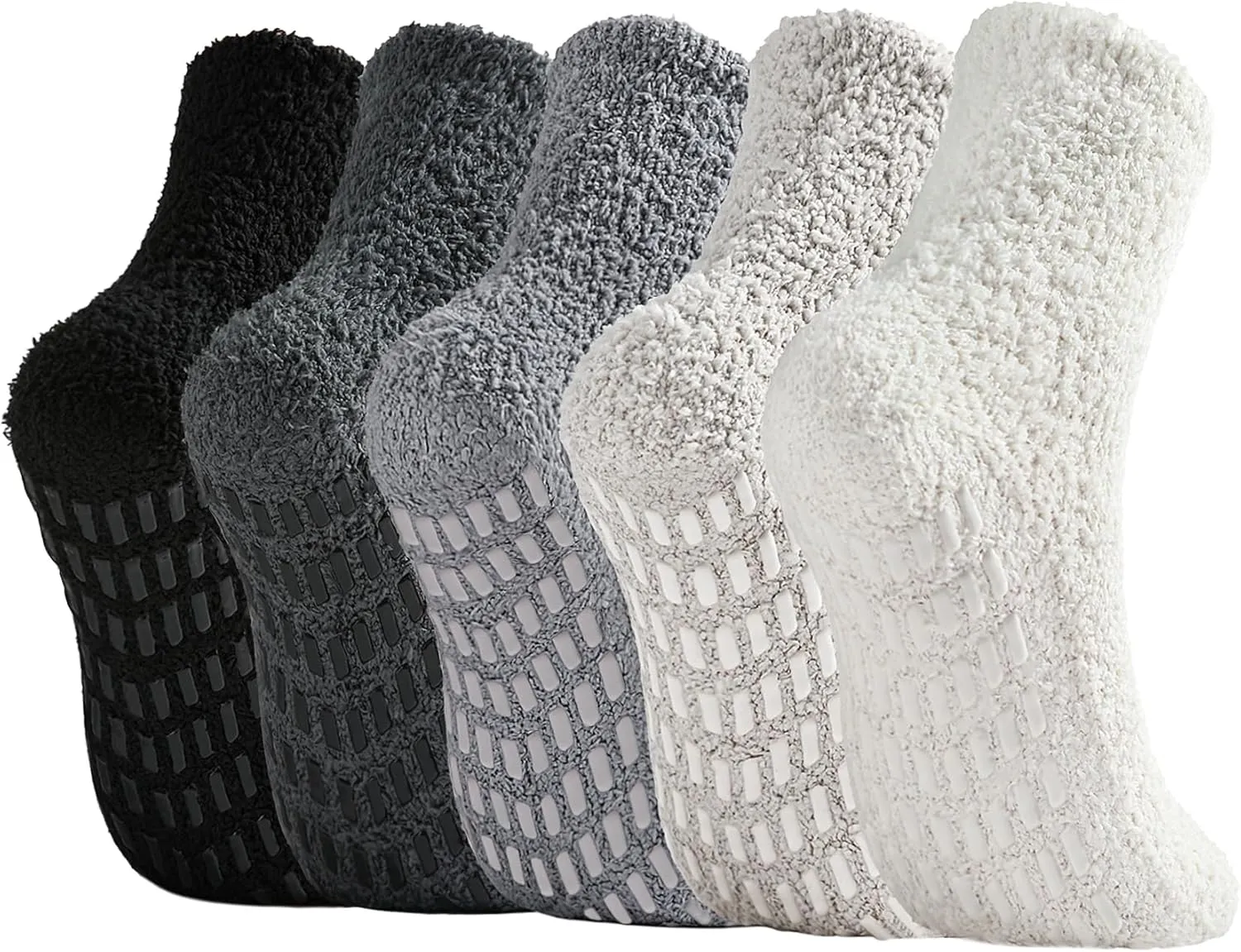 Bevigorio Non Slip Slipper Socks for Women Hospital Fuzzy Socks with Grips Cozy Grippy Winter Warm Gifts