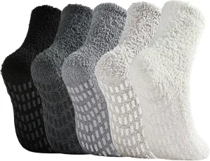 Bevigorio Non Slip Slipper Socks for Women Hospital Fuzzy Socks with Grips Cozy Grippy Winter Warm Gifts