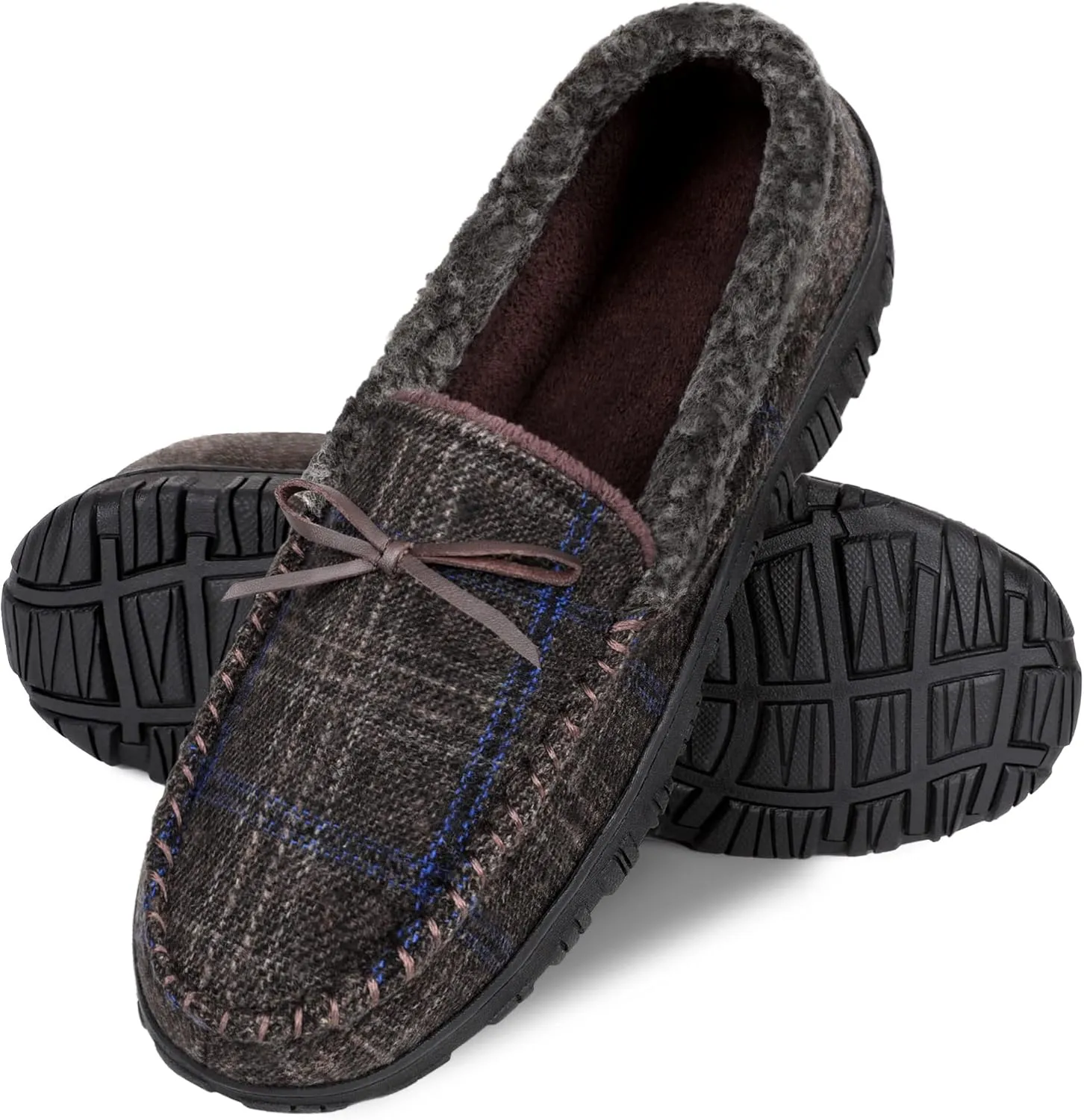 Bigwow Mens Slippers Moccasins House Shoes for Men Indoor Outdoor Memory Foam Slippers