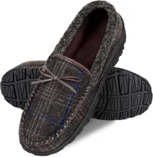 Bigwow Mens Slippers Moccasins House Shoes for Men Indoor Outdoor Memory Foam Slippers