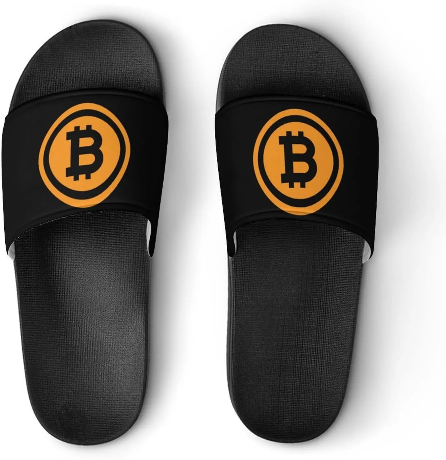 Bitcoin Logo Funny Slide Sandals Non-Slip PVC Shower Slipper House Shoes Open Toe Slippers for Adult