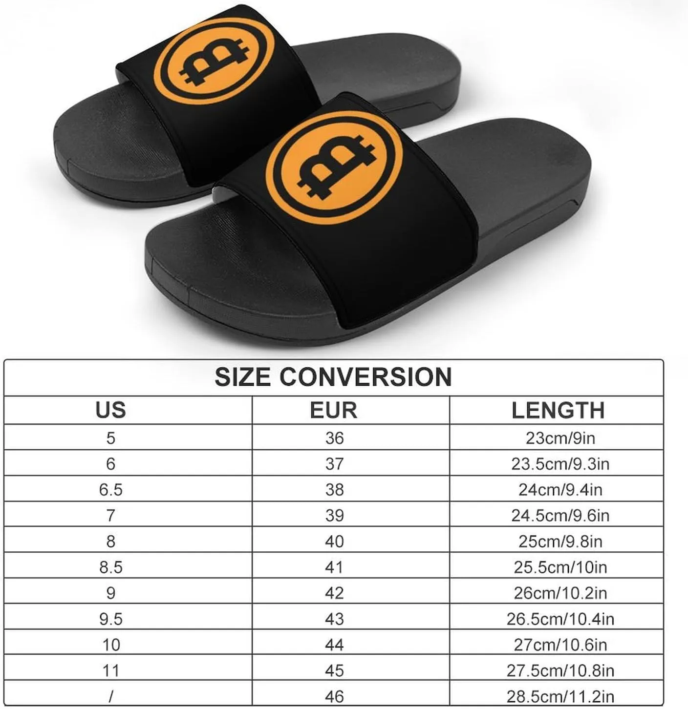 Bitcoin Logo Funny Slide Sandals Non-Slip PVC Shower Slipper House Shoes Open Toe Slippers for Adult