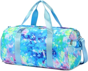 BLUBOON Duffle Bag Girls Kids Cute Gym Bag with Shoes Compartment & Wet Separation Waterproof Sports Overnight Travel Bag