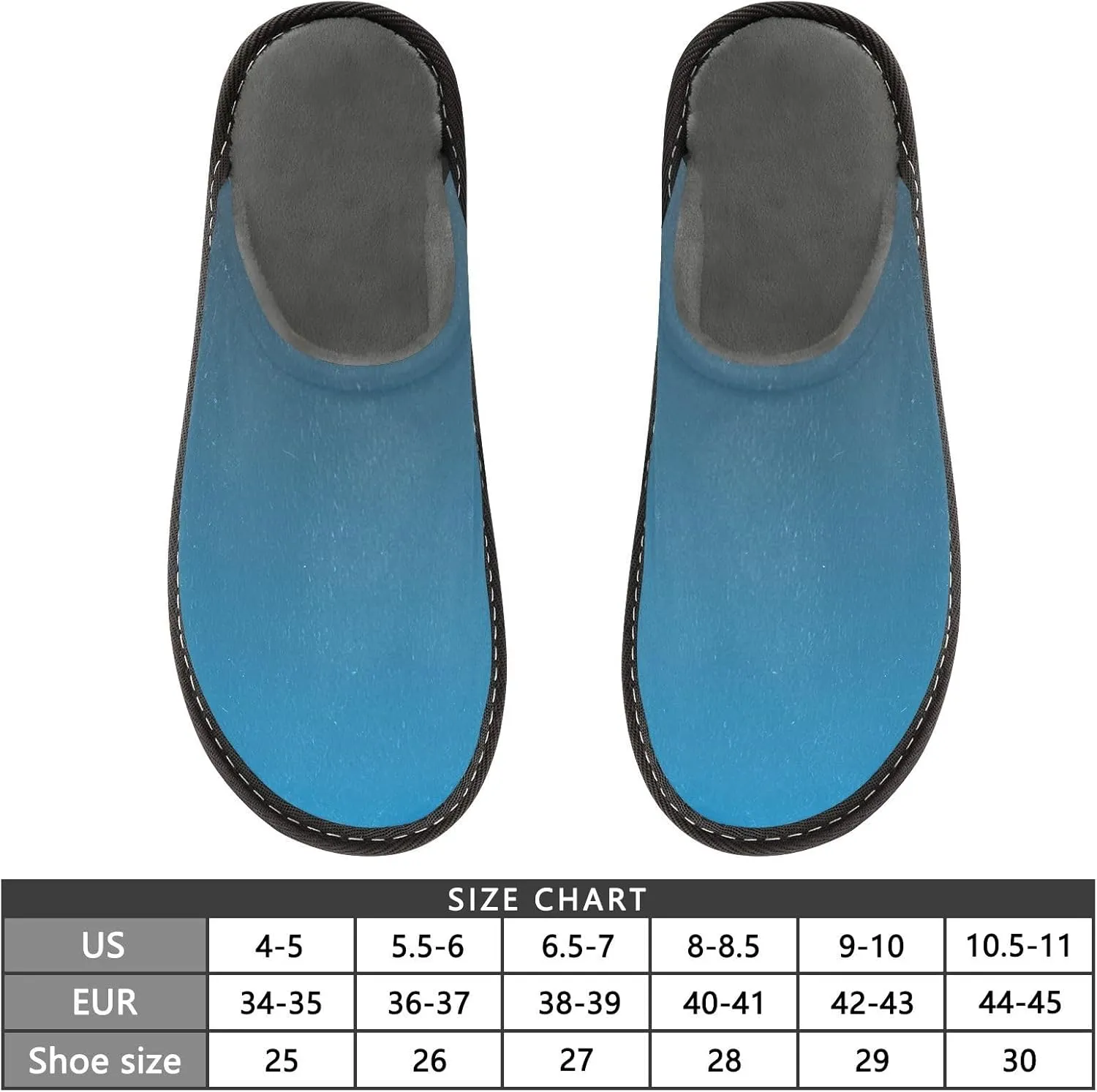 Blue Orange Gradient House Slippers for Women Men Non-Slip Slipper Socks