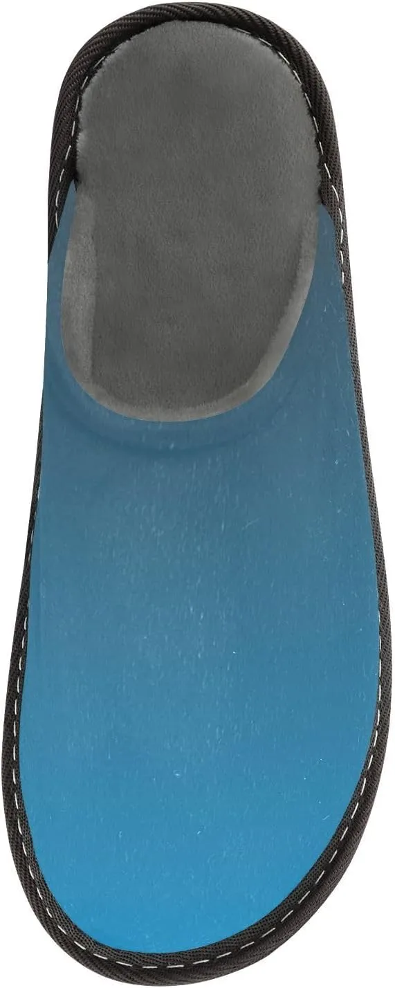 Blue Orange Gradient House Slippers for Women Men Non-Slip Slipper Socks