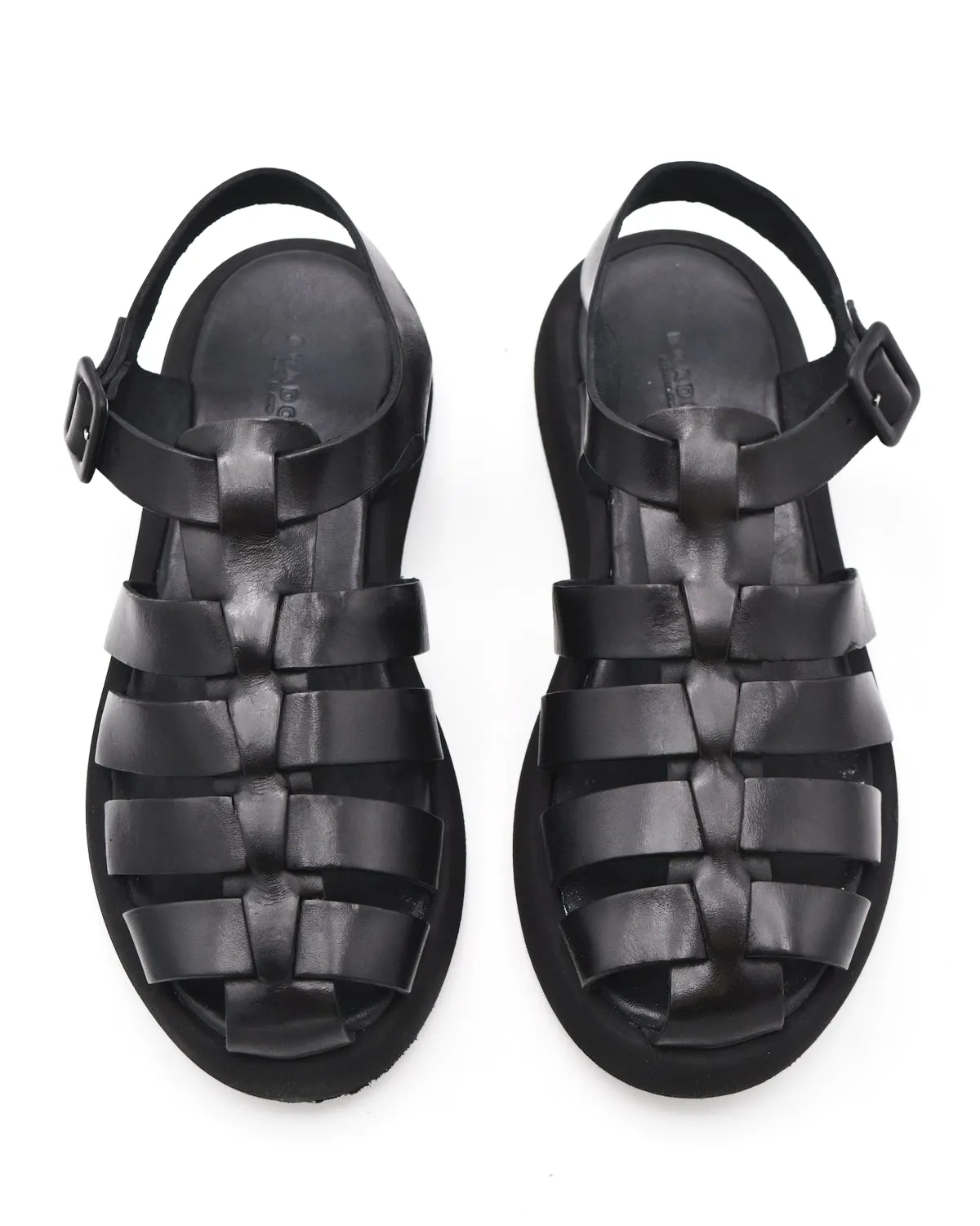 Brador Fisherman Platform Sandal in Nero