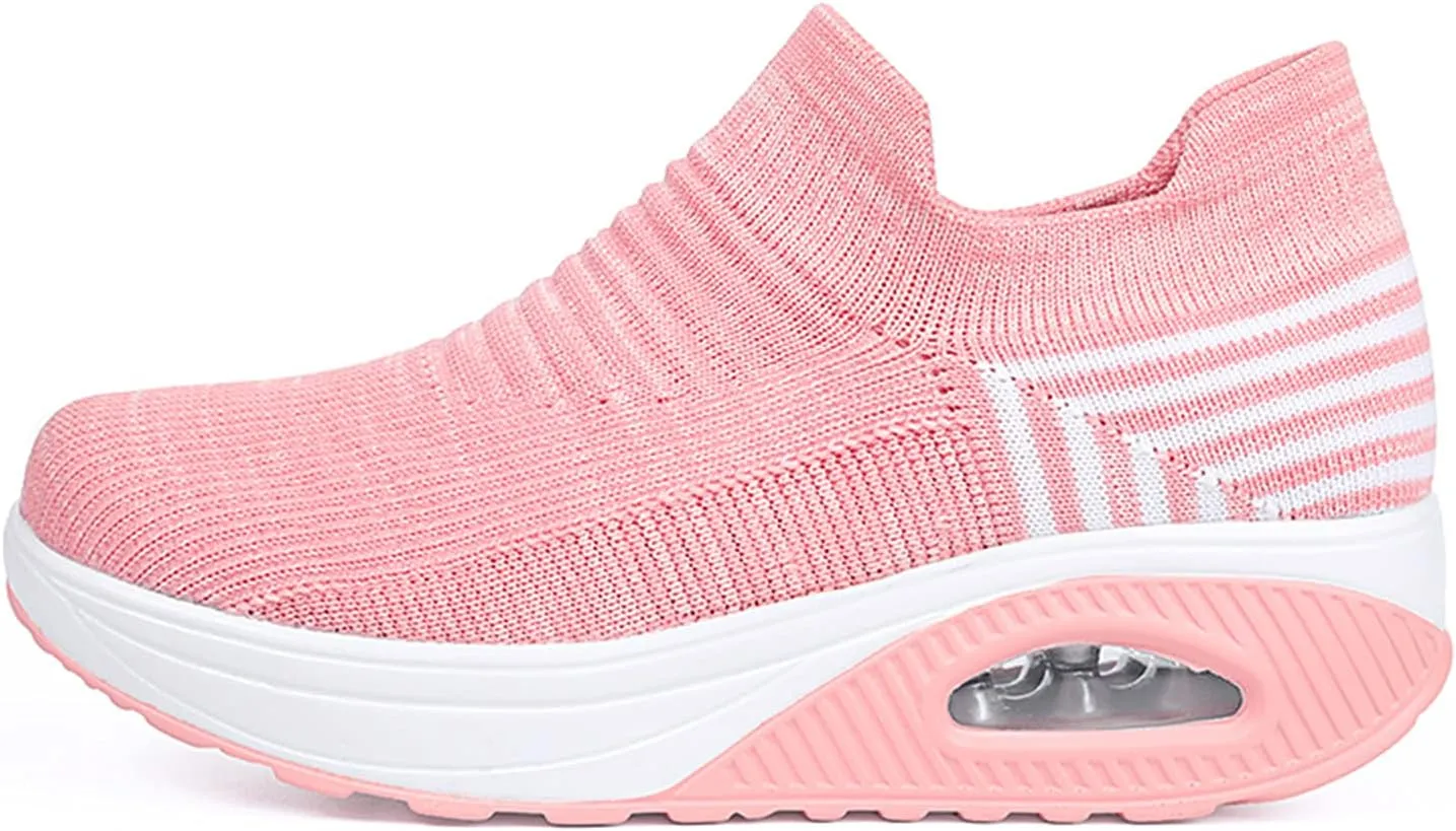Breathable Casual Air Cushion Slip-On Orthopedic Diabetic Walking Shoes, Women's Walking Shoes Sock Sneakers
