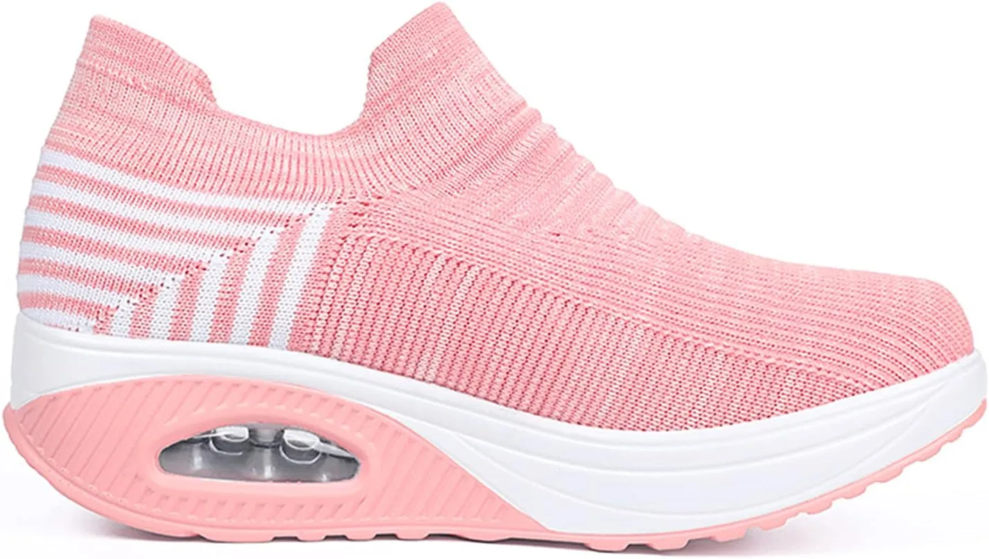 Breathable Casual Air Cushion Slip-On Orthopedic Diabetic Walking Shoes, Women's Walking Shoes Sock Sneakers