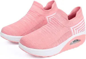 Breathable Casual Air Cushion Slip-On Orthopedic Diabetic Walking Shoes, Women's Walking Shoes Sock Sneakers