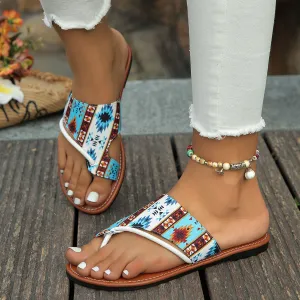 Breathable Printed Toe Sandals