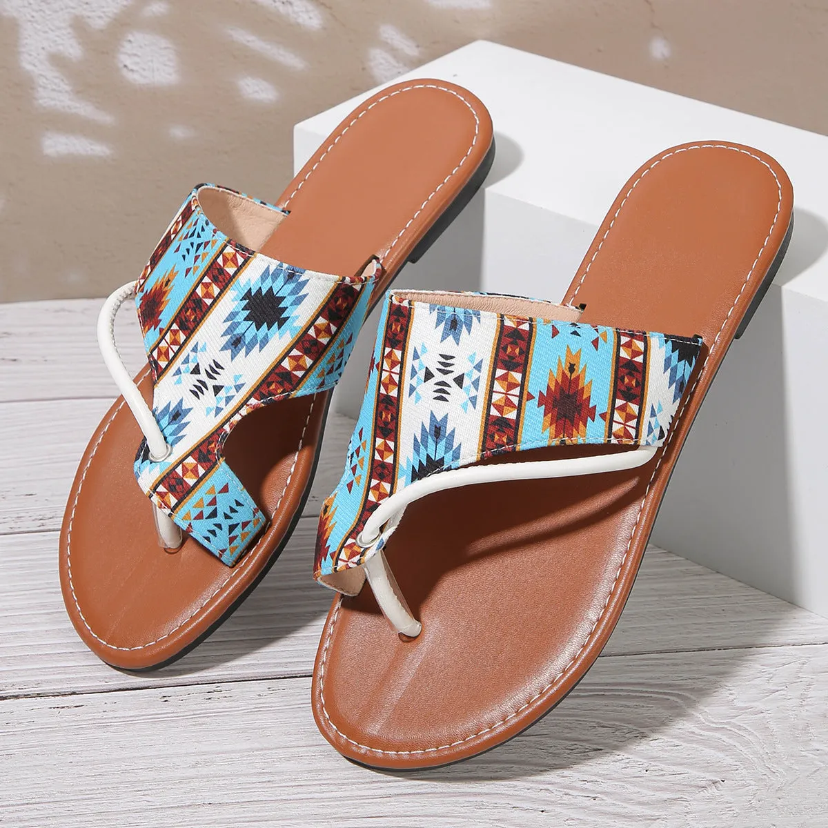 Breathable Printed Toe Sandals