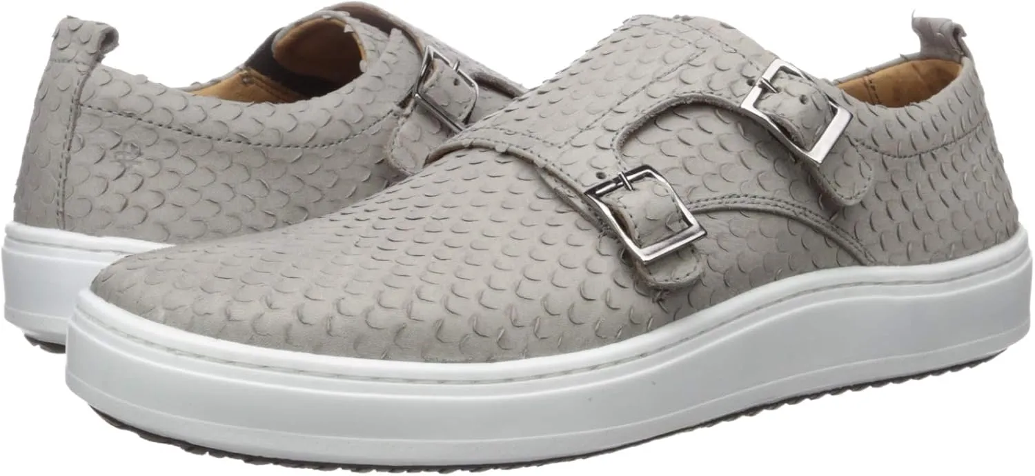 Brothers United Men's Leather Luxury Double Monk Slip on Sneaker Loafer