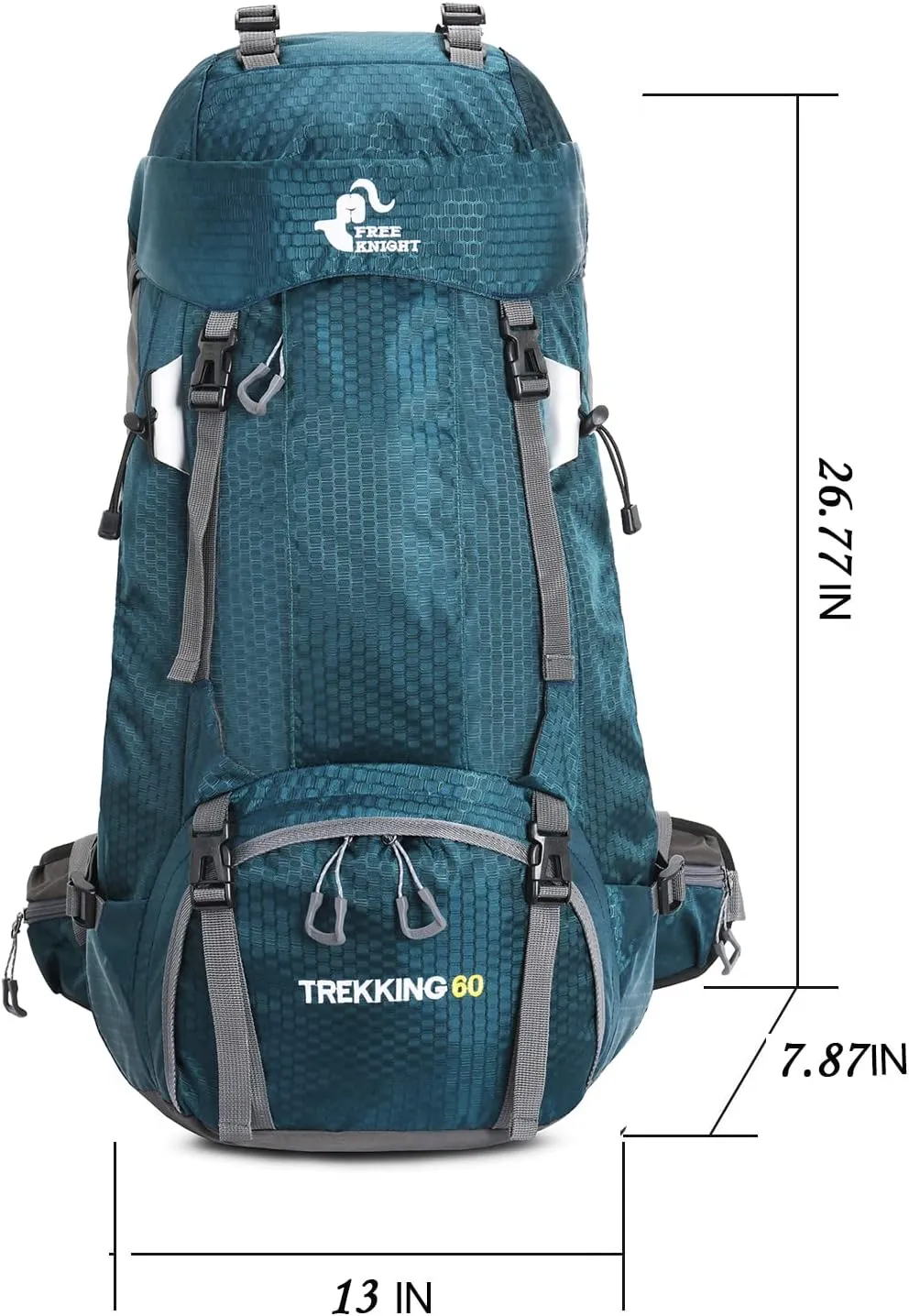 Bseash 60L Waterproof Hiking Camping Backpack with Rain Cover, Large Outdoor Sport Travel Daypack Rucksack for Climbing