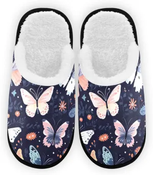 Butterfly Spa Slippers for Women,Indoor Hotel Slippers,House Slippers，Perfect for Home, Travel, Hotel or Commercial Use L B0401566