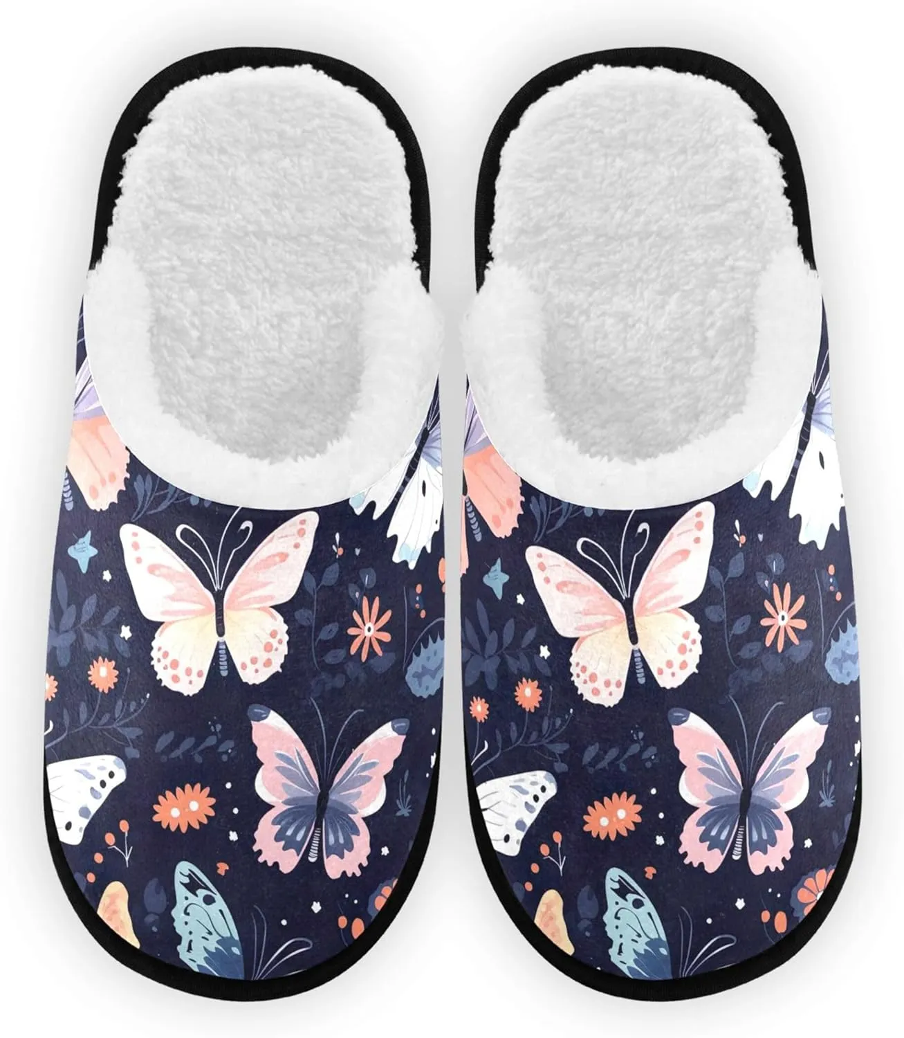 Butterfly Spa Slippers for Women,Indoor Hotel Slippers,House Slippers，Perfect for Home, Travel, Hotel or Commercial Use L B0401566