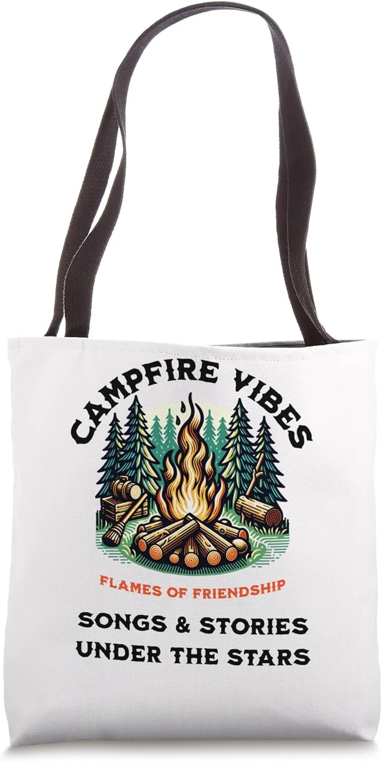 Camping Campfire Hiking Singer Caravan RV Trail Walking Tote Bag