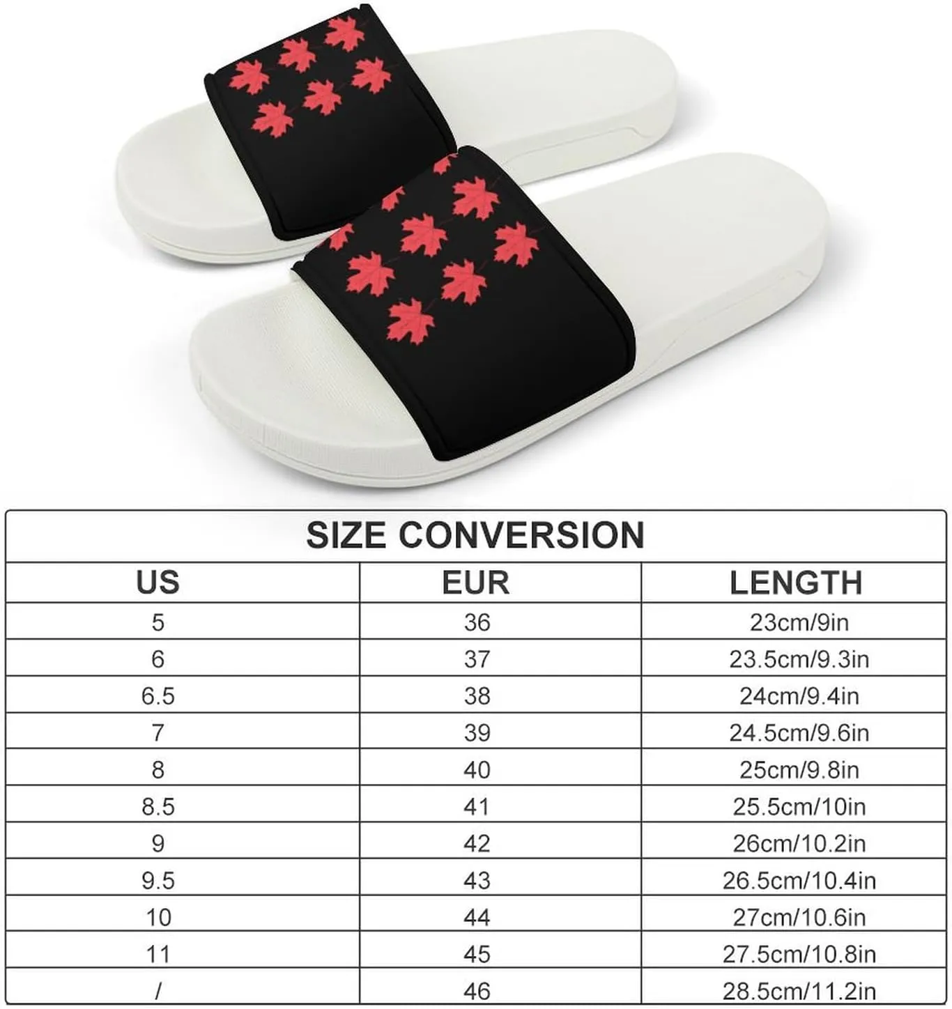 Canadian Maple Leaf Open Toe Slippers for Women And Men Non Slip Shower Slippers Home Slippers