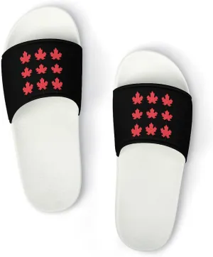 Canadian Maple Leaf Open Toe Slippers for Women And Men Non Slip Shower Slippers Home Slippers