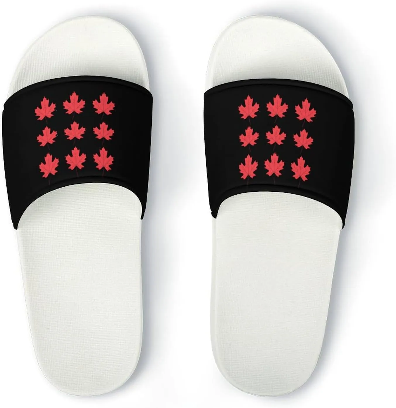 Canadian Maple Leaf Open Toe Slippers for Women And Men Non Slip Shower Slippers Home Slippers