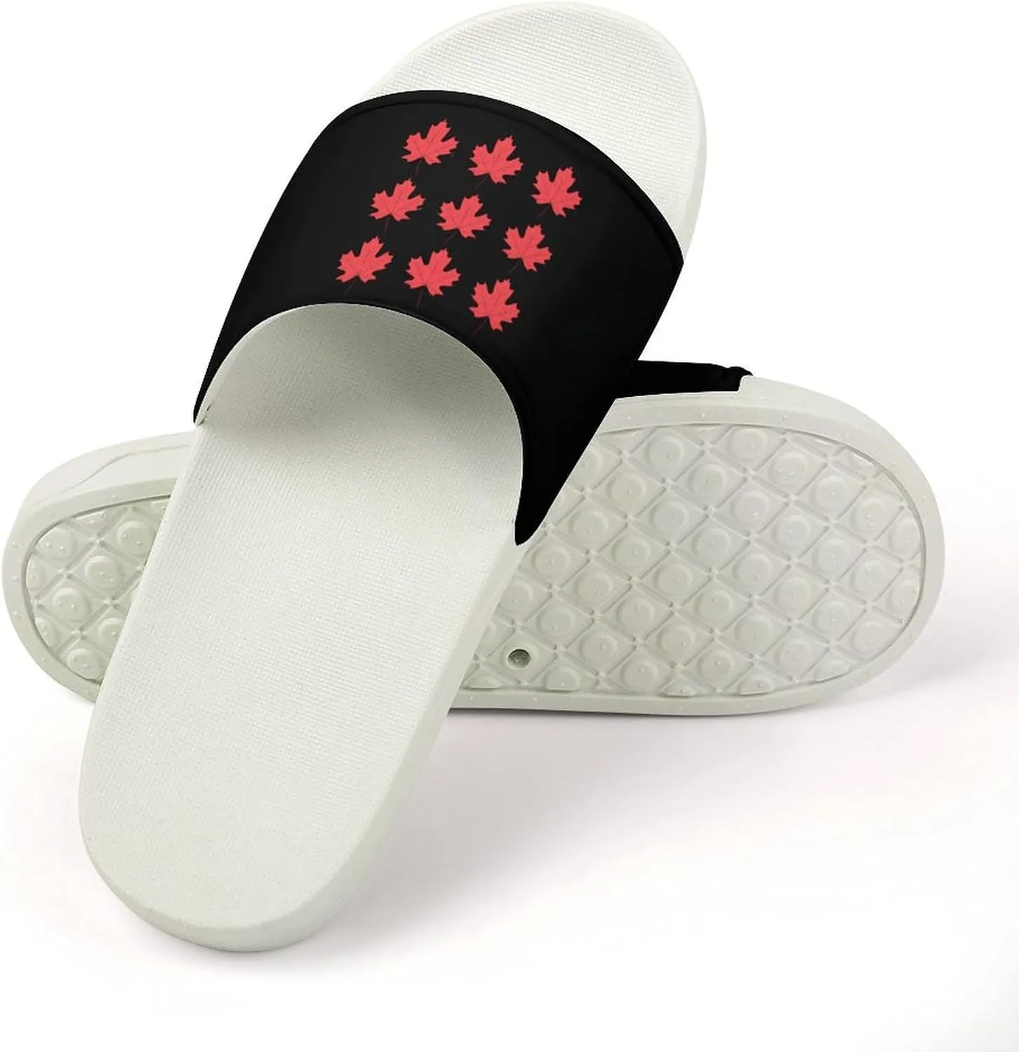 Canadian Maple Leaf Open Toe Slippers for Women And Men Non Slip Shower Slippers Home Slippers