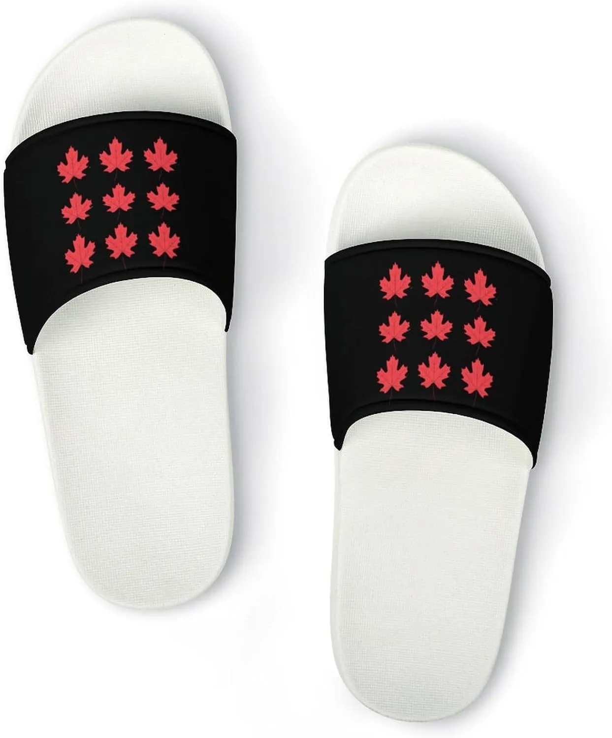 Canadian Maple Leaf Open Toe Slippers for Women And Men Non Slip Shower Slippers Home Slippers