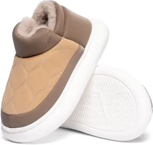 Cappuccino Honeycomb Girls’ Kids Slippers Winter Non-Slip Footwear