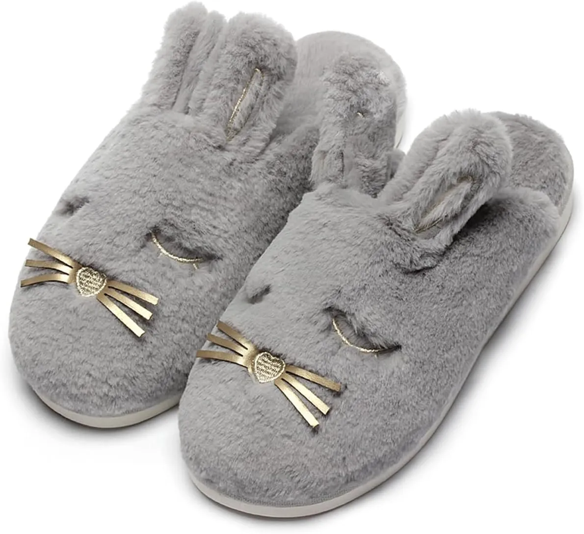 Caramella Bubble Bunny Slippers for Women Fuzzy Cute Animal Memory Foam House Rabbit Slippers Indoor Outdoor