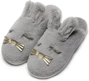 Caramella Bubble Bunny Slippers for Women Fuzzy Cute Animal Memory Foam House Rabbit Slippers Indoor Outdoor