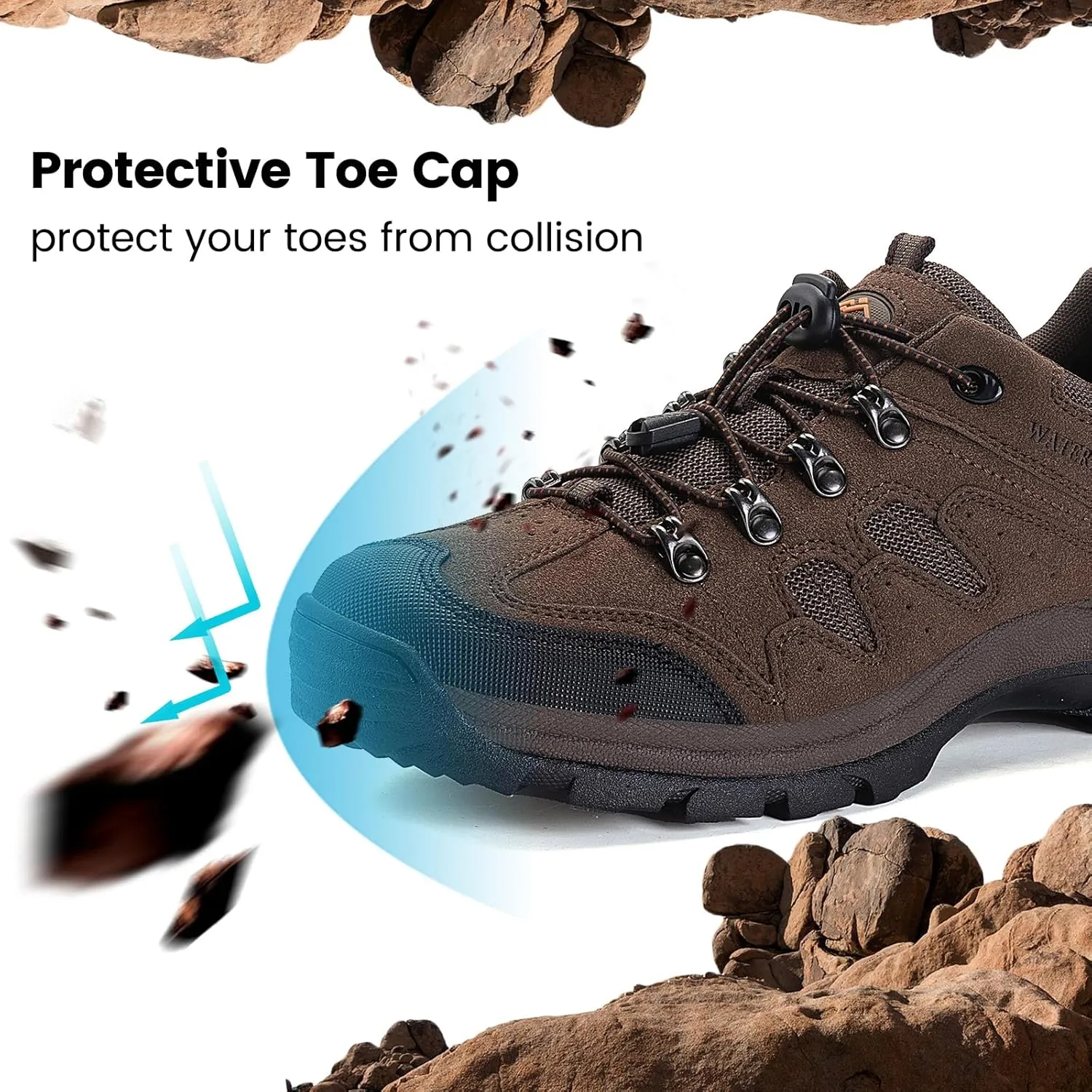 CC-Los Mens Waterproof Hiking Shoes Lightweight Breathable Walking Trekking Sneakers Size 7-13