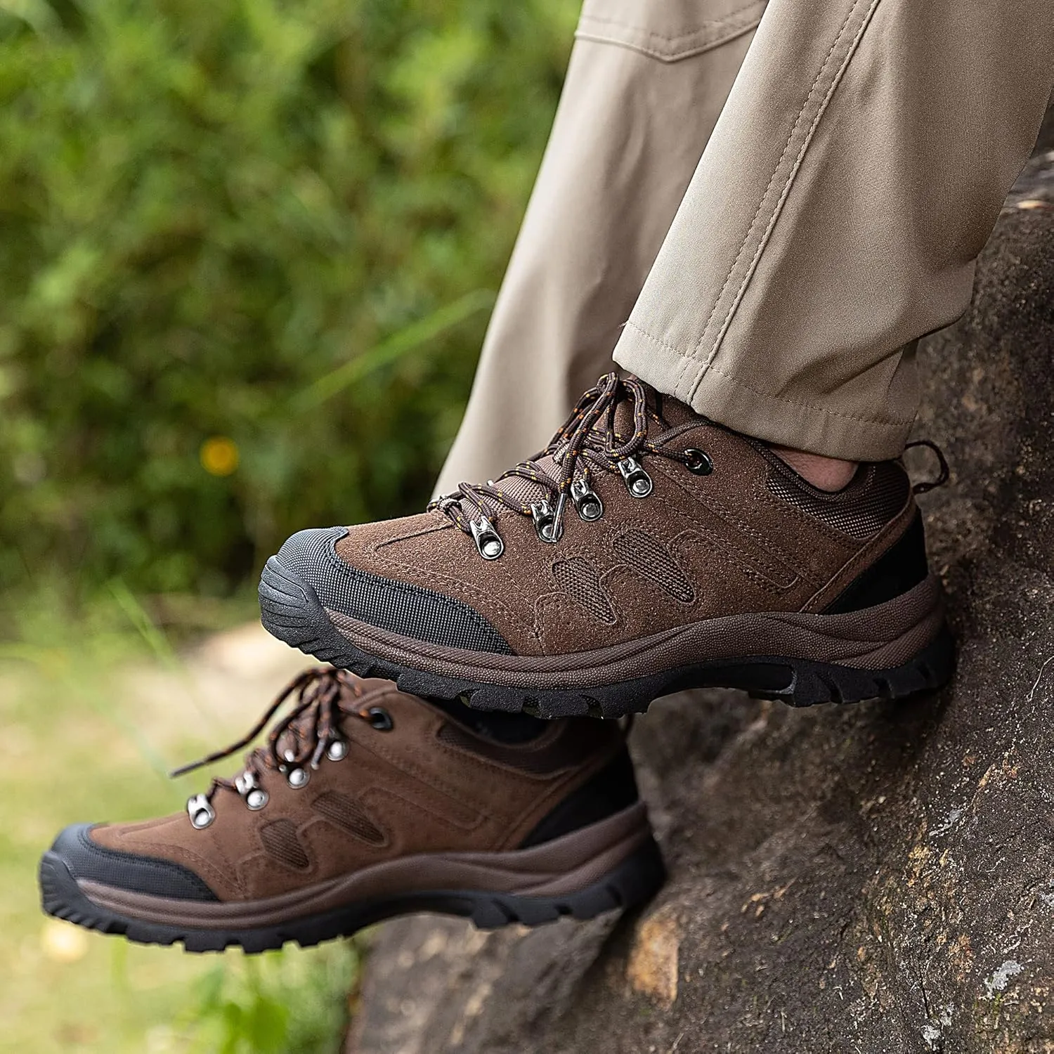 CC-Los Mens Waterproof Hiking Shoes Lightweight Breathable Walking Trekking Sneakers Size 7-13