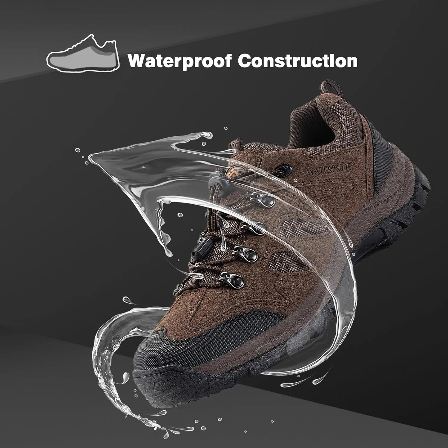 CC-Los Mens Waterproof Hiking Shoes Lightweight Breathable Walking Trekking Sneakers Size 7-13