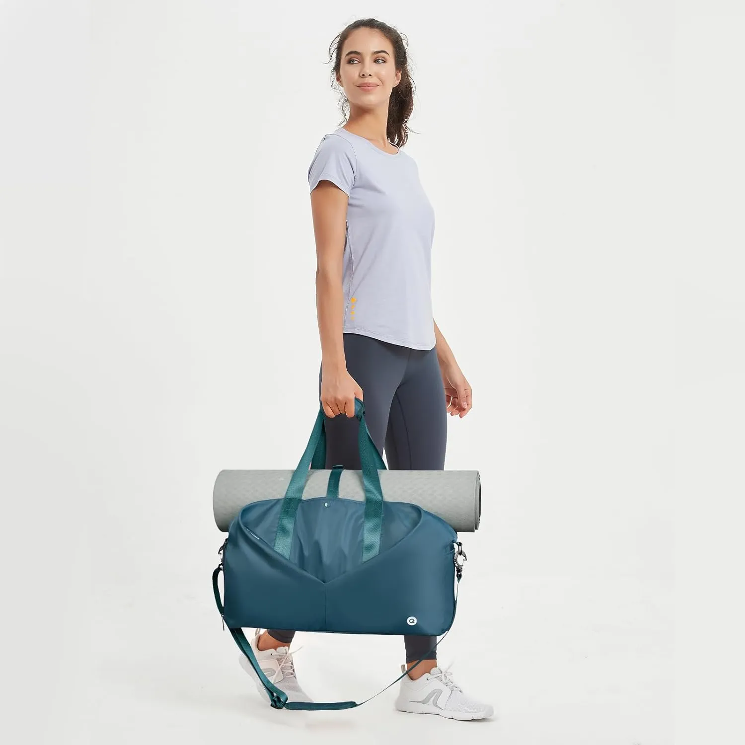 Ceneda 20" Gym Duffel Bag with Wet Pocket Shoes Compartment Portable Overnight Weekender Bag Travel bag Yoga Bag for Women (Teal)