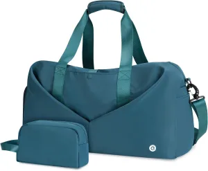 Ceneda 20" Gym Duffel Bag with Wet Pocket Shoes Compartment Portable Overnight Weekender Bag Travel bag Yoga Bag for Women (Teal)