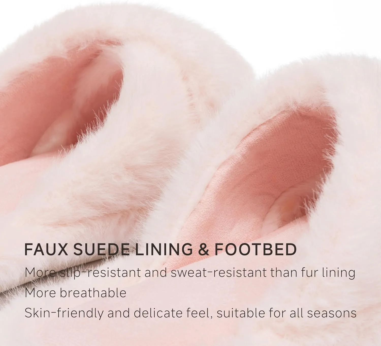 Chantomoo Women's Fuzzy Slippers - Memory Foam, Plush Comfy Bedroom Slides with Anti-Skid Sole