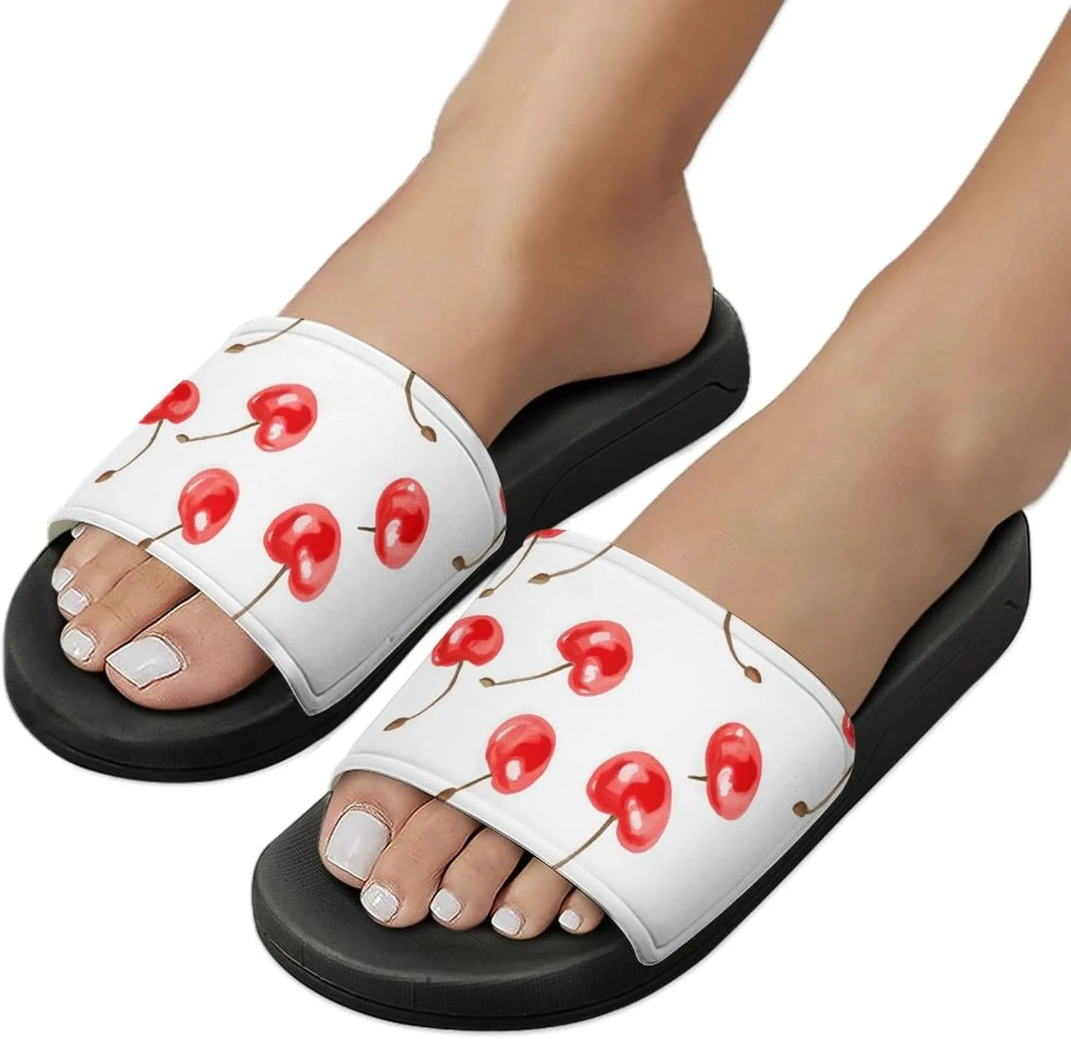 Cherries Slippers Indoor Outdoor Unisex House Slipper Shower Slippers Non-Slip Open Toe Shoes