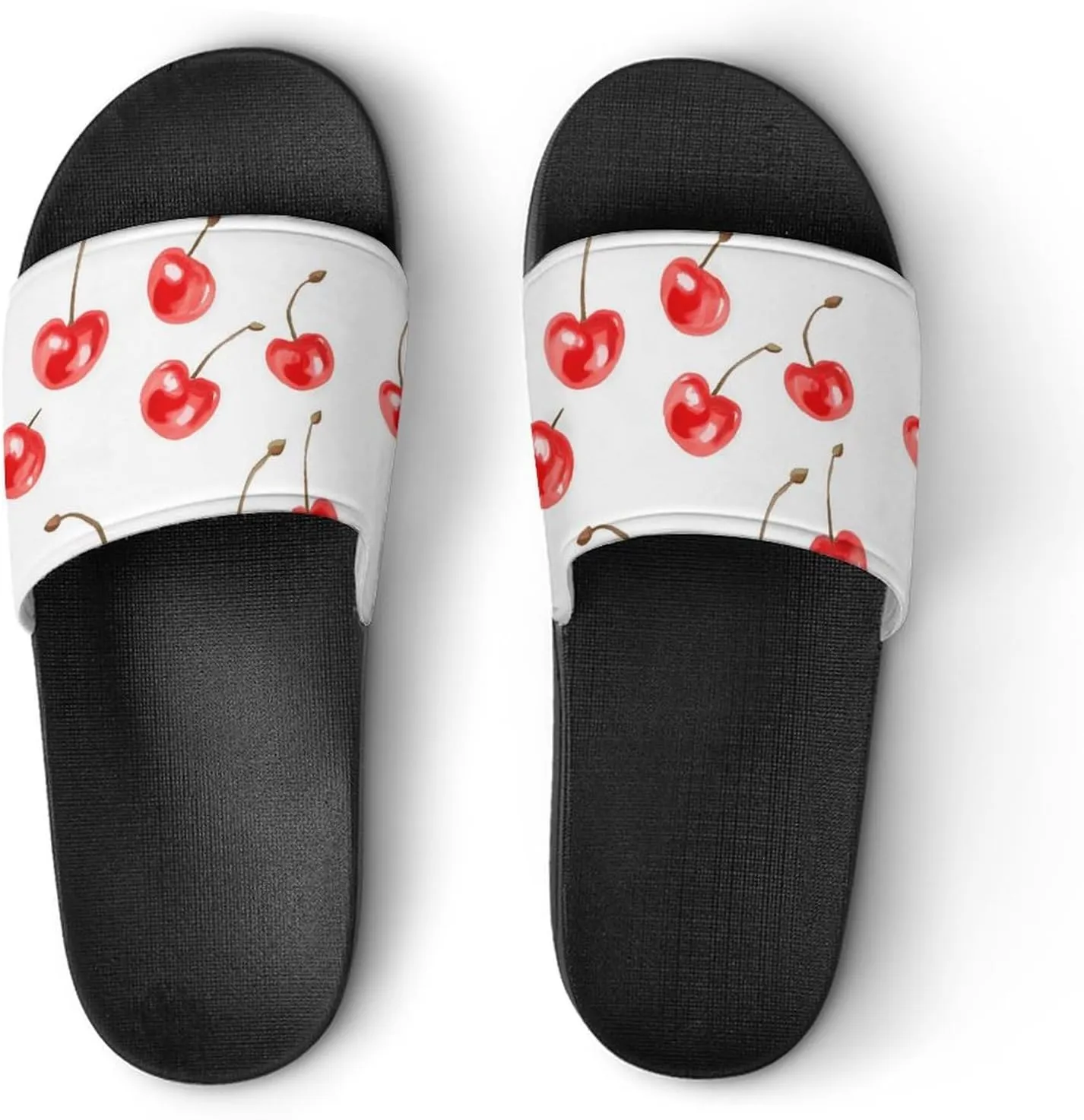 Cherries Slippers Indoor Outdoor Unisex House Slipper Shower Slippers Non-Slip Open Toe Shoes