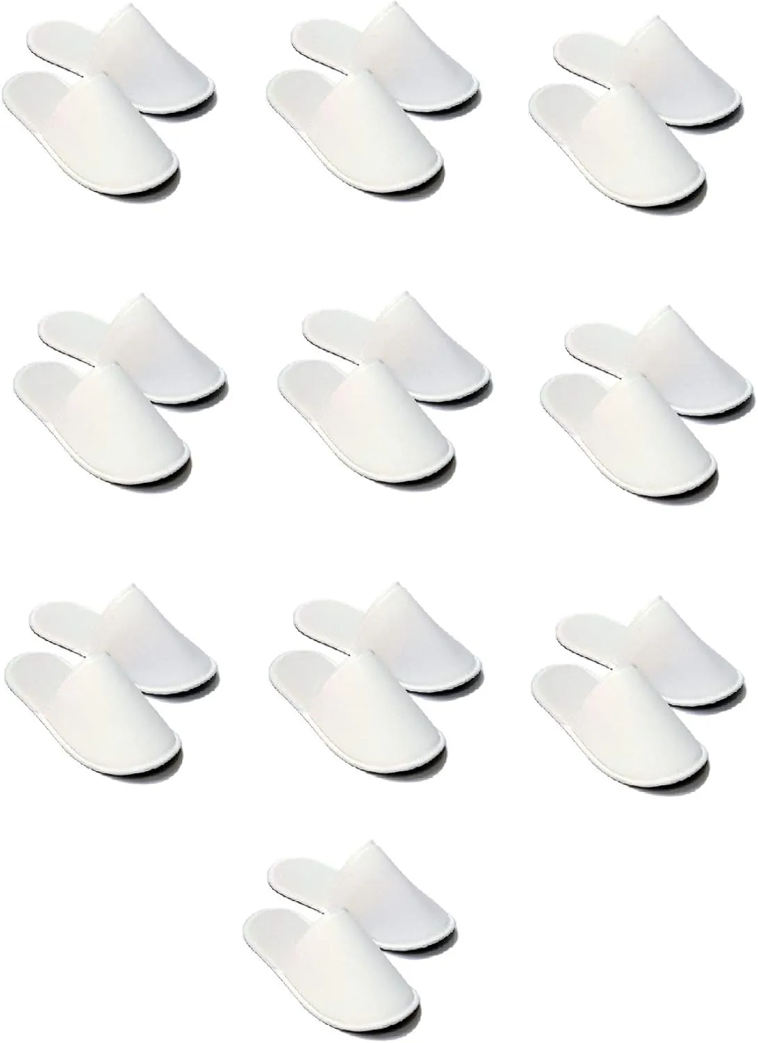 CHOCHILI 24 Pairs Fabric Packed Terry Cotton Disposable Slippers for Airbnb Spa Wedding Guests Adult Men Women Size 10-11, White