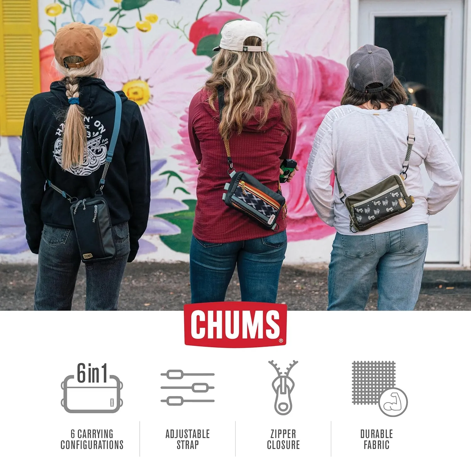 Chums Rover Crossbody Sling Bag for Women & Men – Convertible, Multi-Pocket Day Pack for Travel
