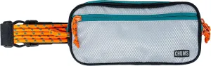 Chums Trail Jam Waist Pack - Tactical Belt Bag and Convertible Crossbody Bag with Zipper Pockets For Running, Hiking, and Travel - Grey/Orange-Teal