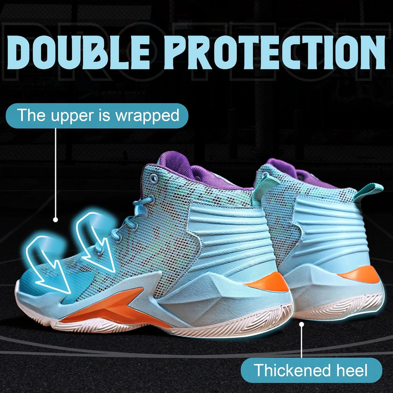 CJSPORX Men Women Basketball Shoes Breathable Non Slip Outdoor Fashion Sneakers