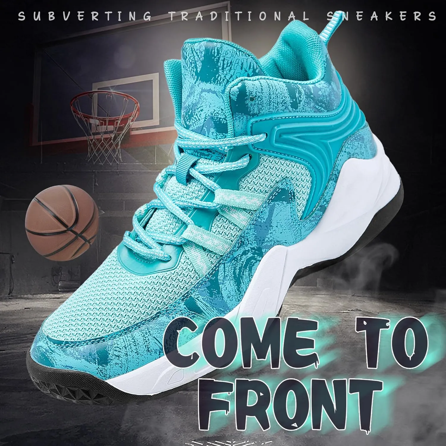 CJSPORX Men Women Basketball Shoes Breathable Non Slip Outdoor Fashion Sneakers
