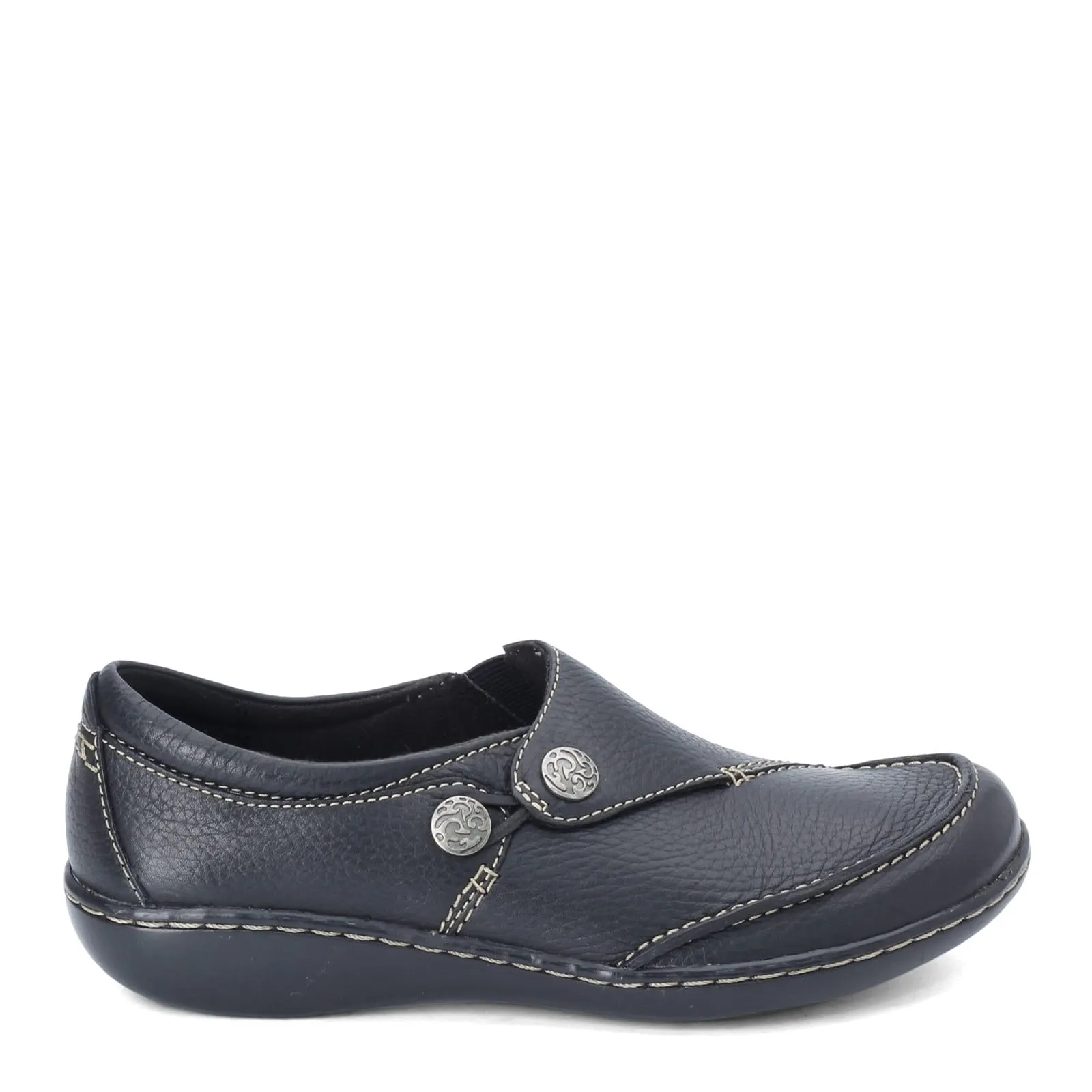 Clarks womens Ashland Lane Q Slip On Loafer, Black, 6.5 US