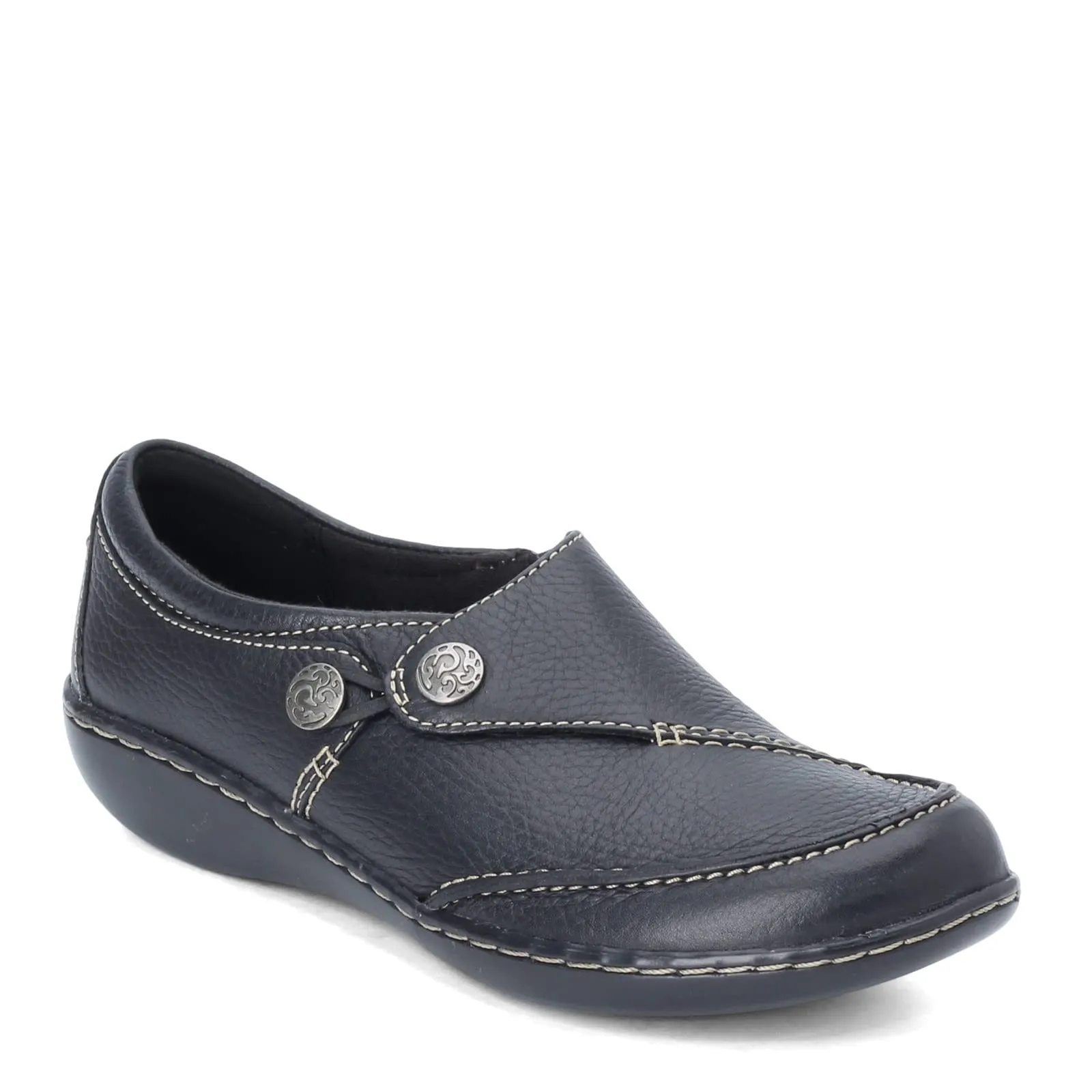 Clarks womens Ashland Lane Q Slip On Loafer, Black, 6.5 US