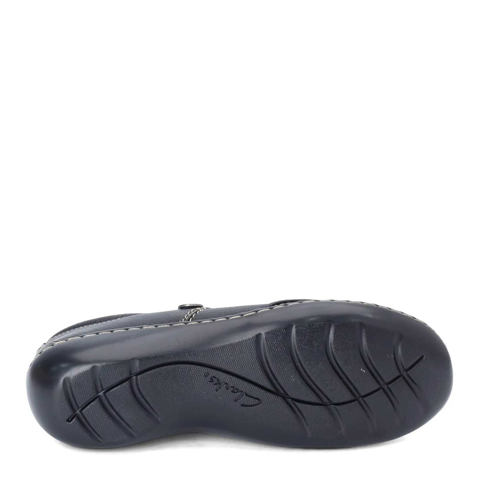 Clarks womens Ashland Lane Q Slip On Loafer, Black, 6.5 US