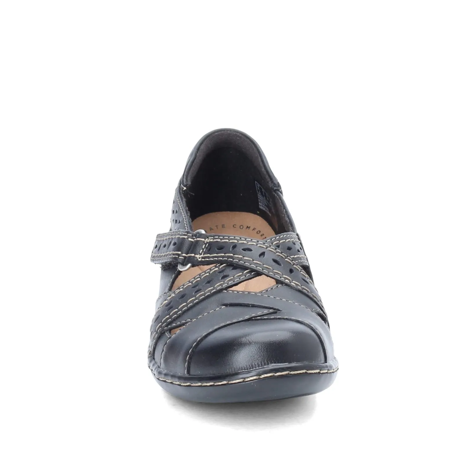 Clarks Women's Ashland Spin Q Slip-On Loafer, Black, 8