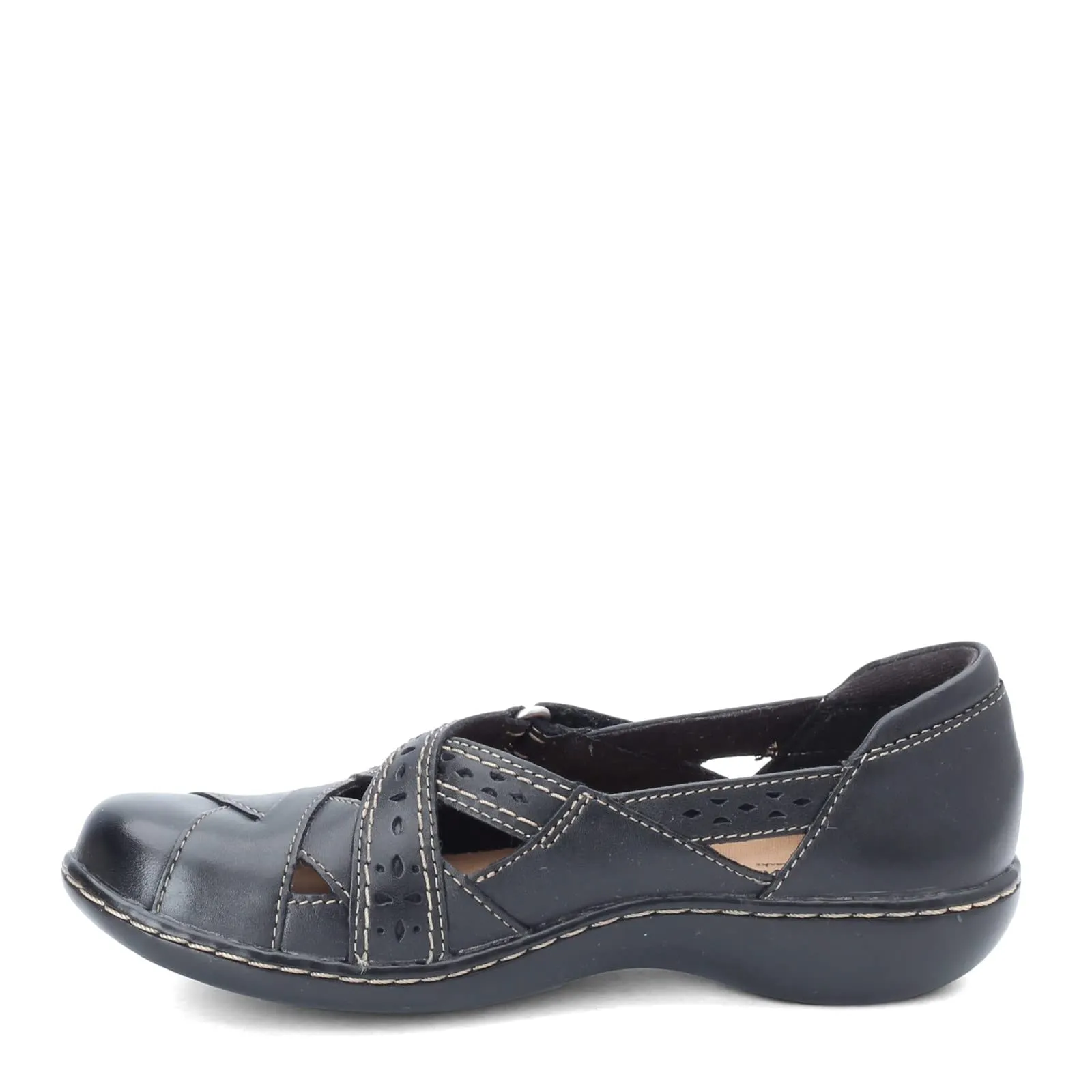 Clarks Women's Ashland Spin Q Slip-On Loafer, Black, 8