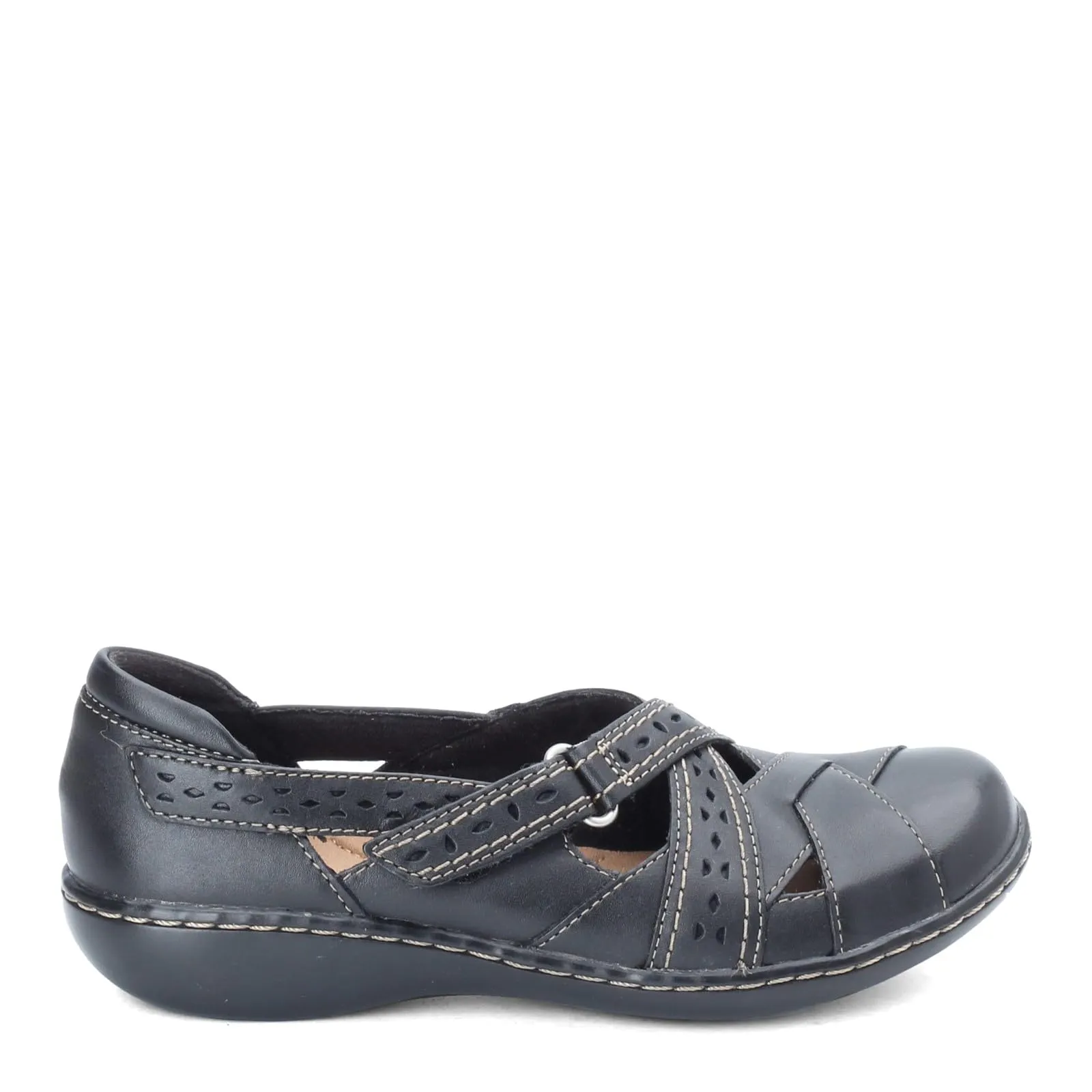 Clarks Women's Ashland Spin Q Slip-On Loafer, Black, 8