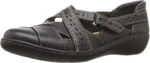 Clarks Women's Ashland Spin Q Slip-On Loafer, Black, 9 Wide